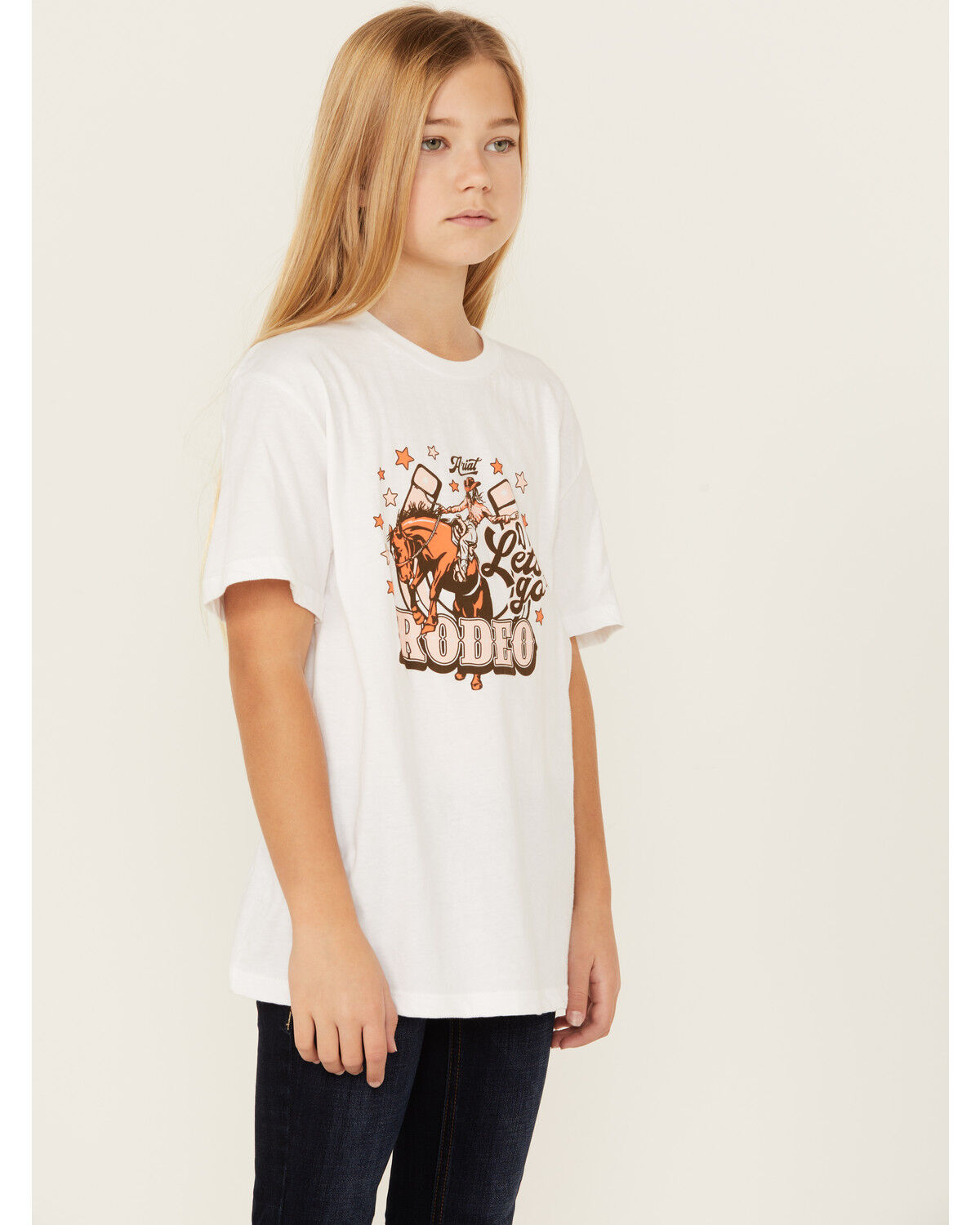 Image #2 - Ariat Girl's Horseshoe Rodeo Short Sleeve Graphic Tee, , hi-res