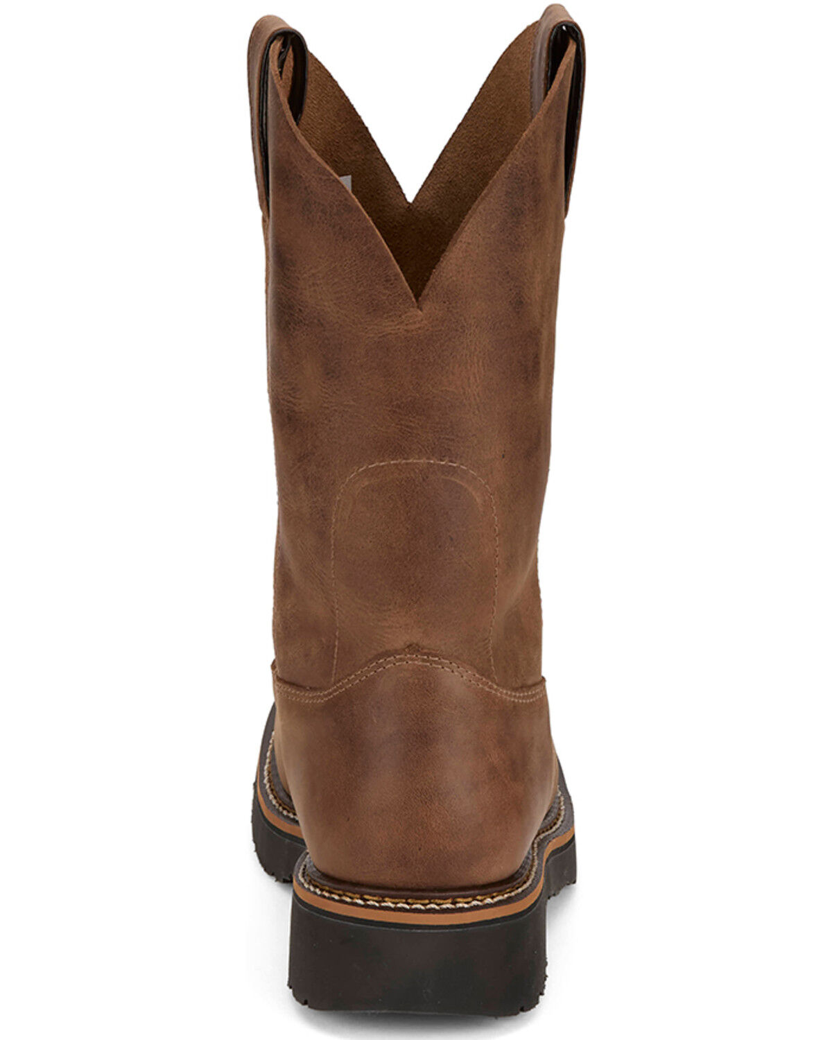 Image #5 - Justin Men's Ames 11" Pull-On Work Boots - Soft Toe, Medium Brown, hi-res