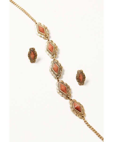 Shyanne Women's Golden Hour Choker & Earrings Jewelry Set, Gold, hi-res