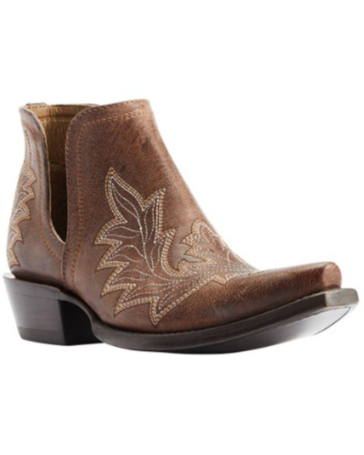 Image #1 - Ariat Women's Dixon Low Heel Booties - Snip Toe, Brown, hi-res