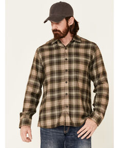 North River Men's Forest Green Performance Plaid Long Sleeve Button-Down Western Shirt , Forest Green, hi-res