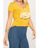 Image #4 - Rock & Roll Denim Women's V-Neck Punchy Graphic Tee, Dark Yellow, hi-res