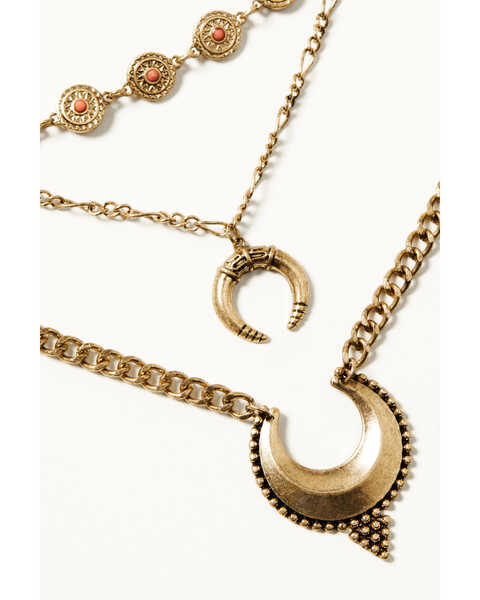 Image #2 - Shyanne Women's Golden Hour Three-Strand Crescent Necklace, Gold, hi-res