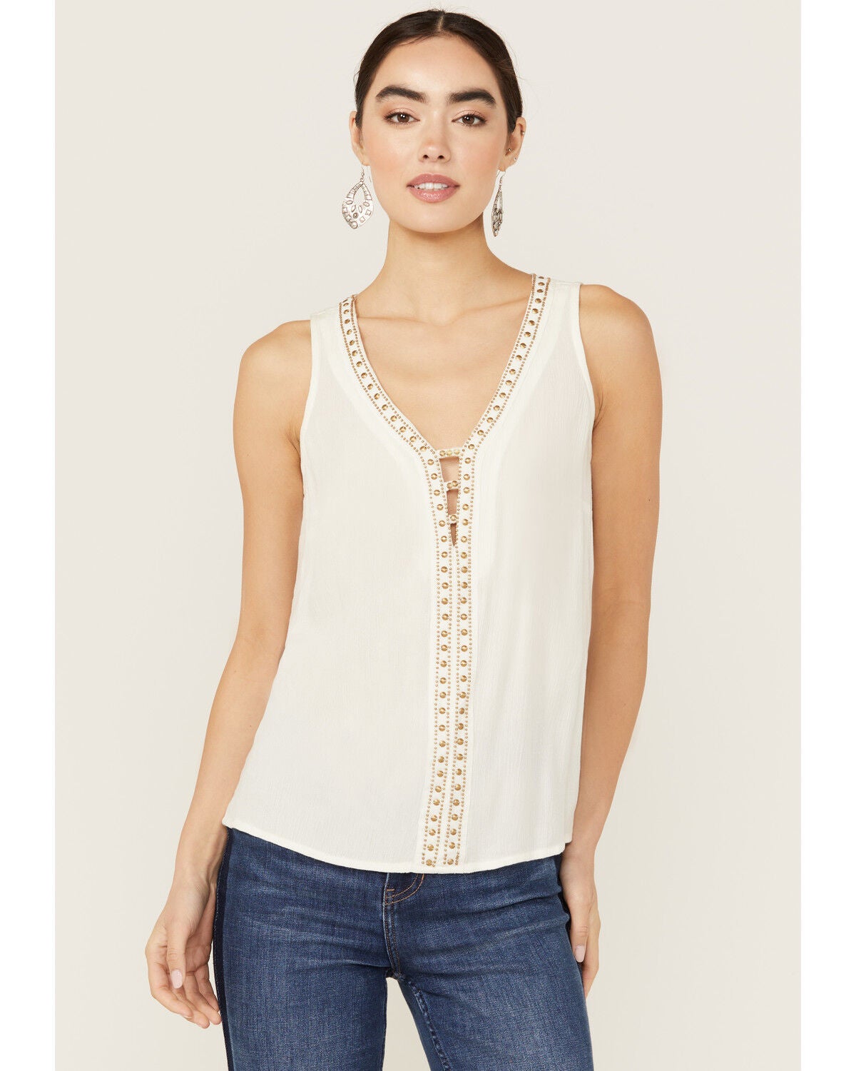 Idyllwind Women's Camellia Sleeveless Top, Ivory, hi-res