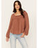 Image #1 - Cleo + Wolf Women's Long Sleeve Flowy Blouse , Coffee, hi-res