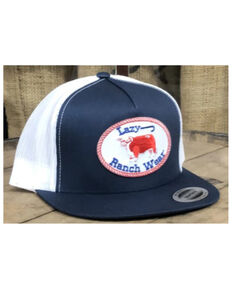Lazy J Ranch Men's Navy & White Oval Logo Patch Mesh-Back Ball Cap , Navy, hi-res