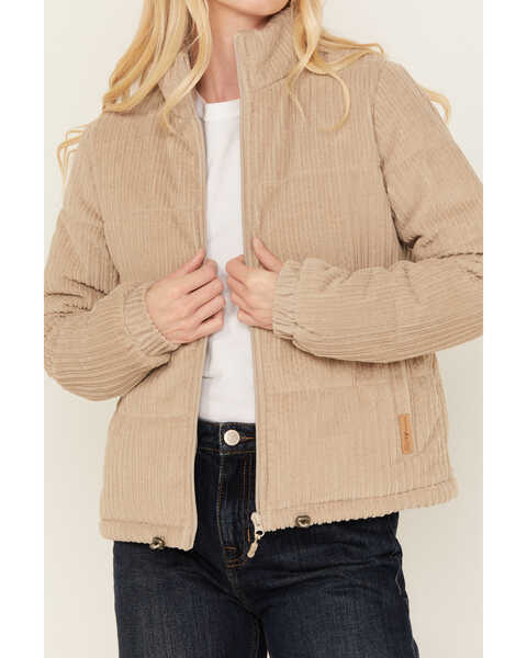 Image #3 - Powder River Outfitters Women's Corduroy Puffer Jacket, Beige, hi-res
