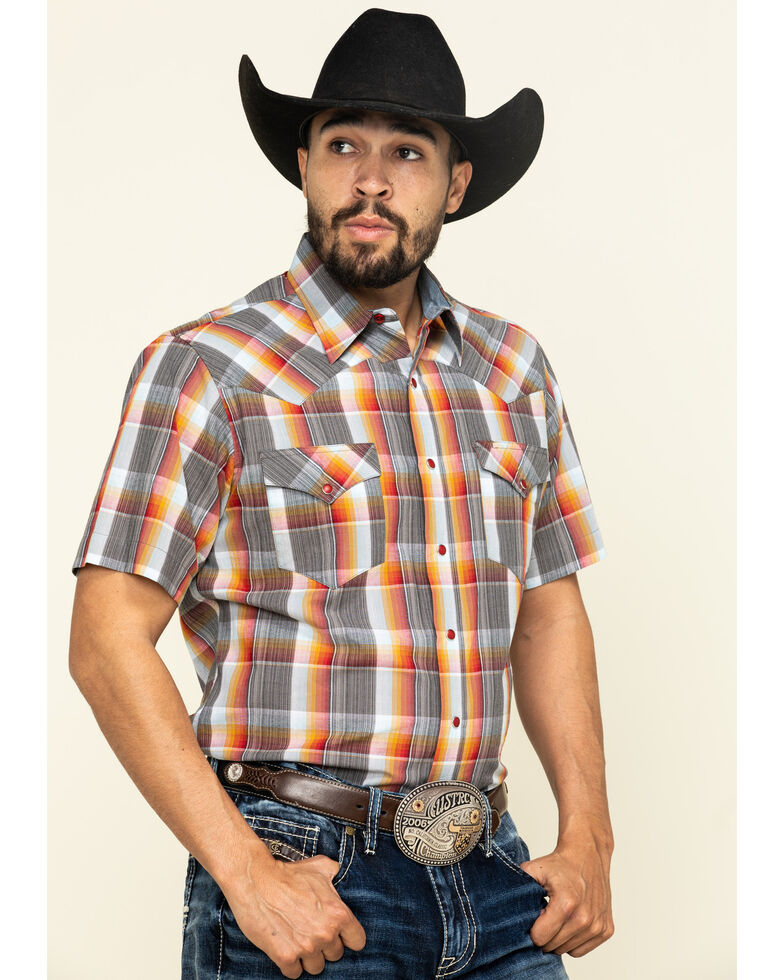 Tin Haul Men's Rusty Plaid Short Sleeve Western Shirt , Multi, hi-res