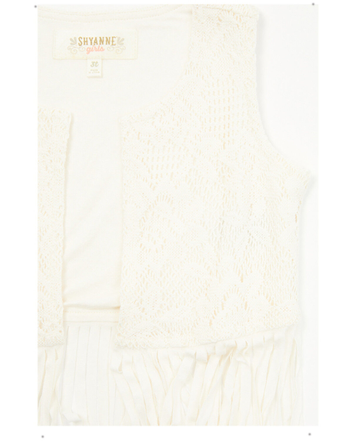 Image #2 - Shyanne Toddler Girls' Flawless Fringe Lace Vest, Cream, hi-res