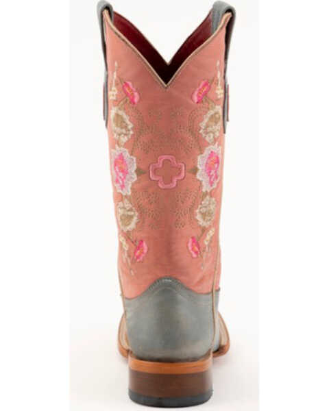 Image #5 - Ferrini Women's Lilah Embroidered Floral Western Boots - Square Toe, Blue, hi-res