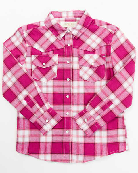 Shyanne Toddler-Girls' Fuchsia Plaid Long Sleeve Snap Shirt, Fuchsia, hi-res