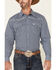 Image #3 - Cowboy Hardware Men's Navy Geo Print Long Sleeve Snap Western Shirt , Navy, hi-res