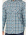 Image #3 - Cody James FR Men's Plaid Print Long Sleeve Pearl Snap Stretch Western Work Shirt, Green, hi-res