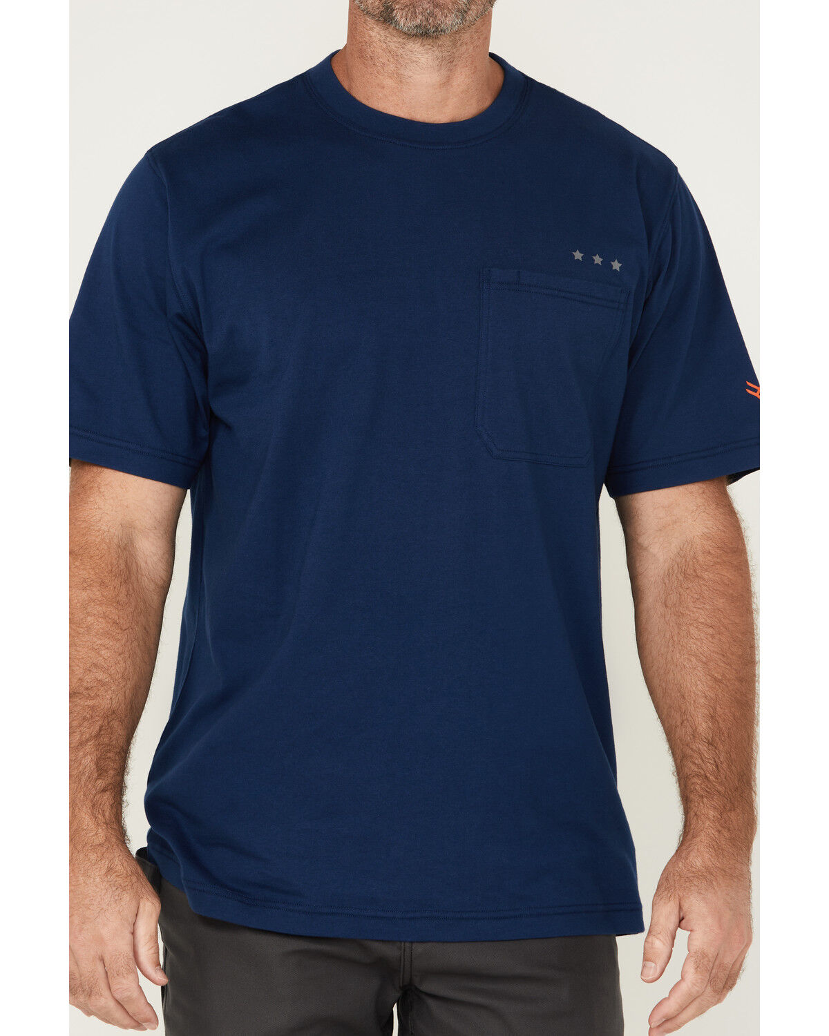 Image #3 - Hawx Men's Eagle Short Sleeve Graphic Work Shirt, Indigo, hi-res