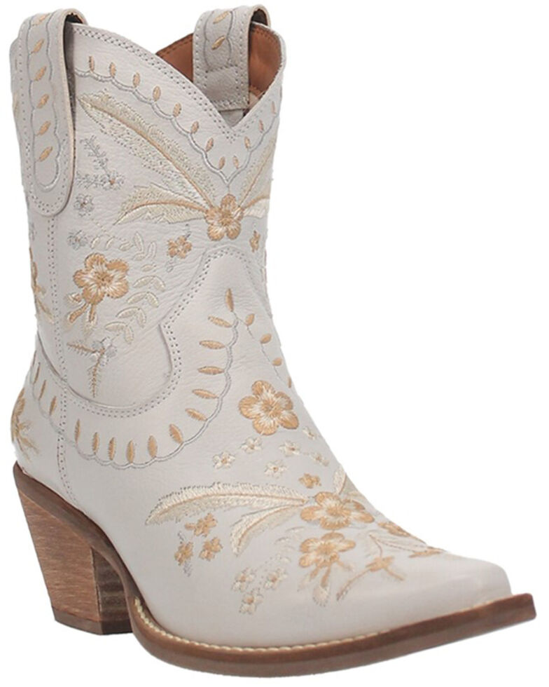 Dingo Women's Primrose Western Booties - Snip Toe, White, hi-res