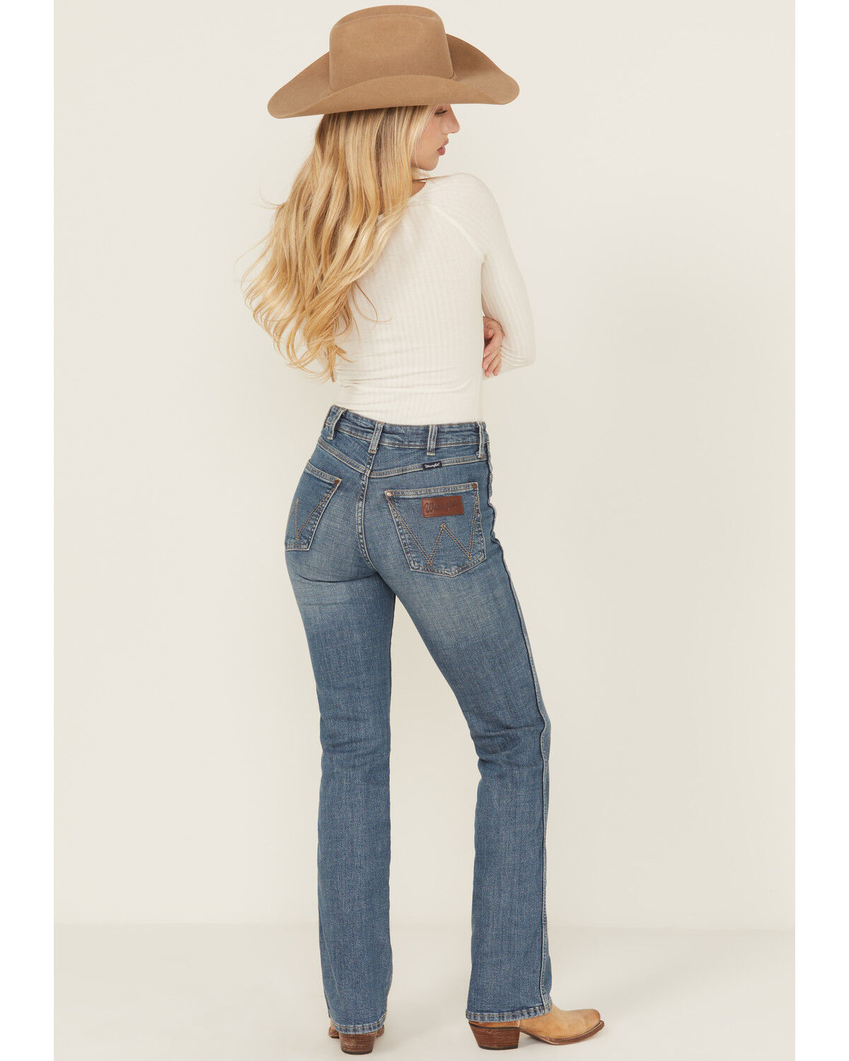 Image #1 - Wrangler Retro Women's Bailey Medium Wash High Rise Bootcut Stretch Denim Jeans, Medium Wash, hi-res