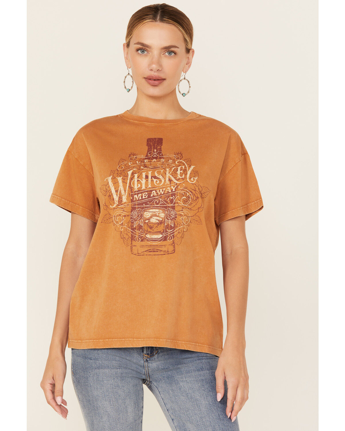 Image #1 - Cleo + Wolf Women's Whiskey Me Away Short Sleeve Graphic Tee, Caramel, hi-res