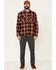 ATG™ by Wrangler All Terrain Men's Coffee Plaid Thermal Lined Long Sleeve Western Flannel Shirt , Red, hi-res