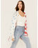 Image #2 - Cruel Girl Women's American Flag Tassel Kimono, , hi-res