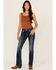 Image #3 - Grace In LA Women's Dark Wash Embellished Mid Rise Bootcut Stretch Denim Jeans, Dark Wash, hi-res