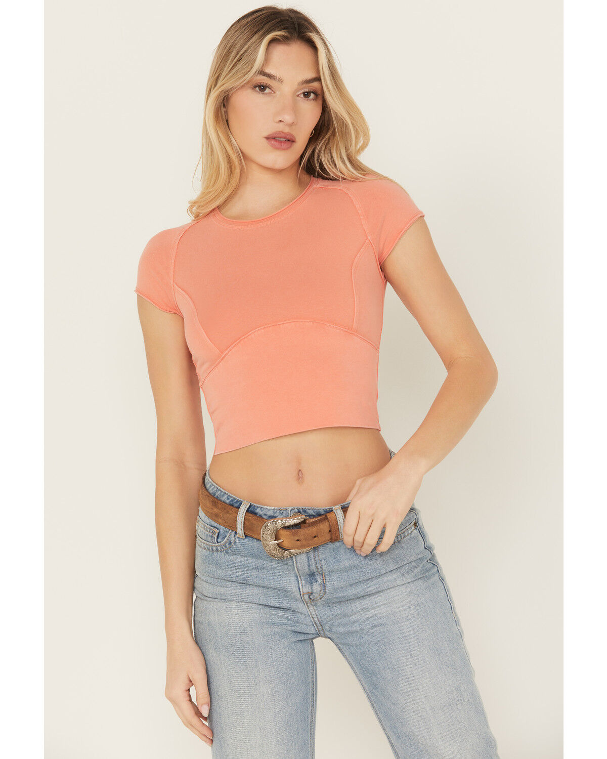 Image #1 - Free People Women's Protagonist Tee, Orange, hi-res