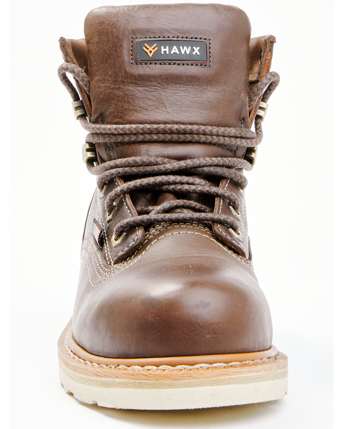 Image #4 - Hawx Men's USA Wedge Value Work Boots - Steel Toe, Brown, hi-res