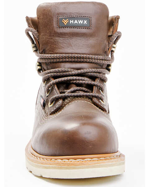 Hawx Men's Brown USA Wedge Work Boots - Steel Toe, Brown, hi-res