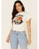 Shyanne Women's Ivory Stay Wild Tie-Front Graphic Tee , Ivory, hi-res
