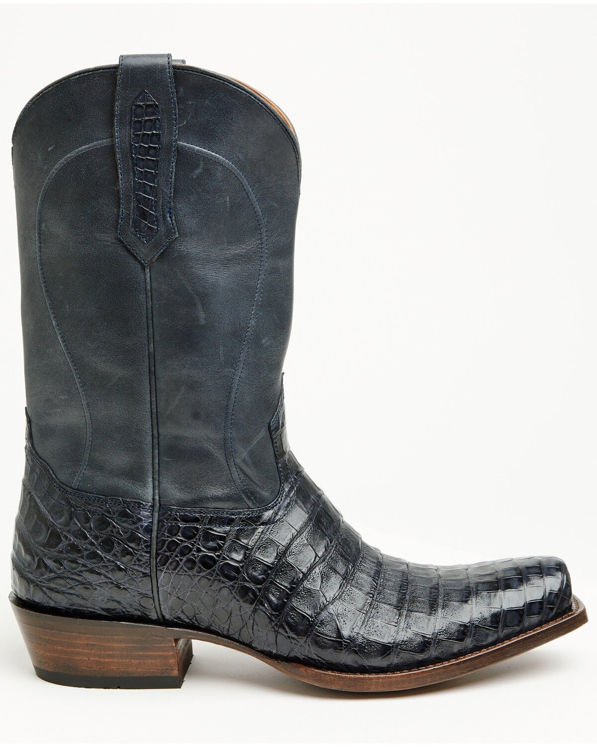 Image #2 - Cody James Black 1978&reg; Men's The Mason Exotic Caiman Western Boots - Square Toe, Navy, hi-res
