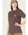 Image #2 - Carhartt Women's Heavyweight Pocket Short Sleeve Work Tee, Purple, hi-res