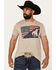 Image #1 - Cody James Men's Flag Cowboy Short Sleeve Graphic T-Shirt, Tan, hi-res