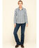 Image #6 - Dovetail Workwear Women's Plaid Print Long Sleeve Button Down Givens Work Shirt, Indigo, hi-res