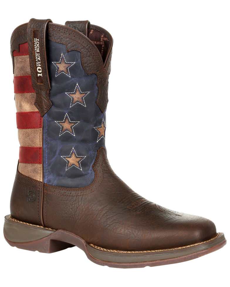 Durango Men's Red, White, & Blue Western Boots - Square Toe, Multi, hi-res