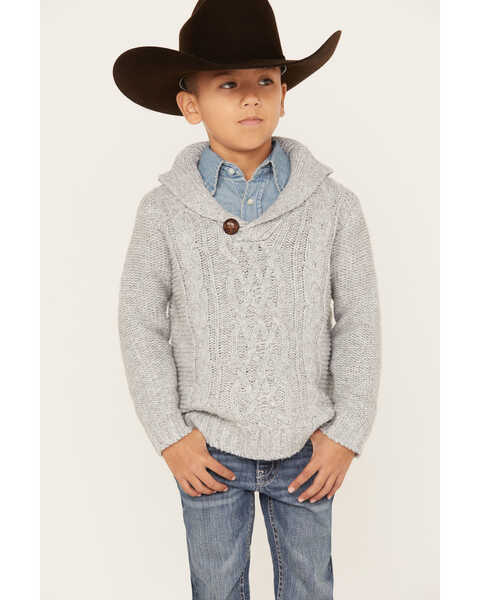 Cotton & Rye Boys' Cable Knit Sweater , Grey, hi-res