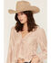 Image #2 - Rosabelle Honey Women's Long Sleeve Ruffle Lace Blouse, Nude, hi-res