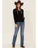 Image #2 - RANK 45® Women's Quarter Zip Sweatshirt Hoodie, Black, hi-res