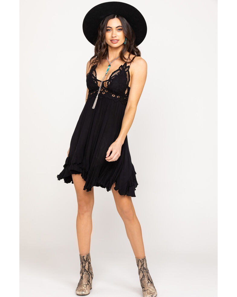free people black dress long sleeve