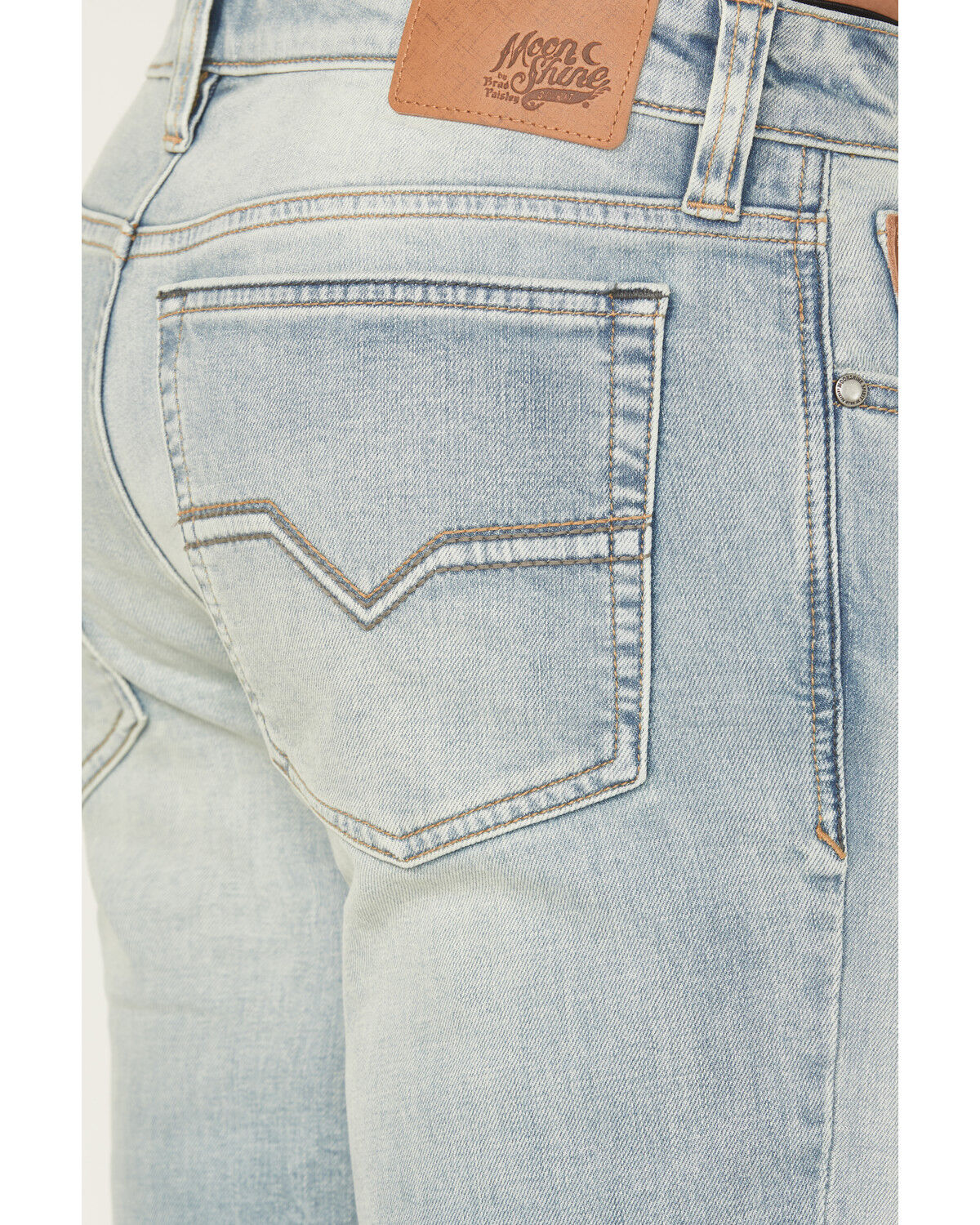Image #4 - Moonshine Spirit Men's Gotham Light Wash Slim Straight Stretch Denim Jeans, Light Wash, hi-res