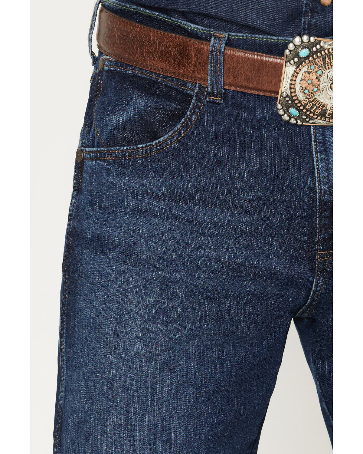 Image #2 - Wrangler Retro Men's 88MWZ Ozark Dark Wash Slim Straight Stretch Denim Jeans, Dark Wash, hi-res