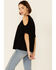 Image #4 - White Crow Women's I'll Drink To That Graphic Short Sleeve Cold Shoulder Top, Black, hi-res