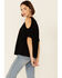 Image #4 - White Crow Women's I'll Drink To That Graphic Short Sleeve Cold Shoulder Top , Black, hi-res