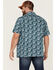 Image #4 - Gibson Men's Saguro Floral Print Short Sleeve Button Down Western Shirt, Light Blue, hi-res