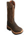 Twisted X Men's Lite Western Work Lite Caiman Print Boots - Broad Square Toe, Brown, hi-res