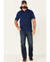 Image #2 - North River Men's Solid Slub Short Sleeve Polo Shirt, Blue, hi-res