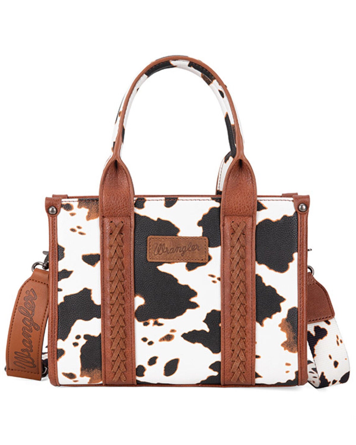 Wrangler Women's Cow Print Concealed Carry Crossbody Bag, Brown, hi-res