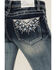 Image #2 - Grace in LA Women's Mid Rise Sequins Embroidered Pocket Bootcut Jeans, Dark Wash, hi-res