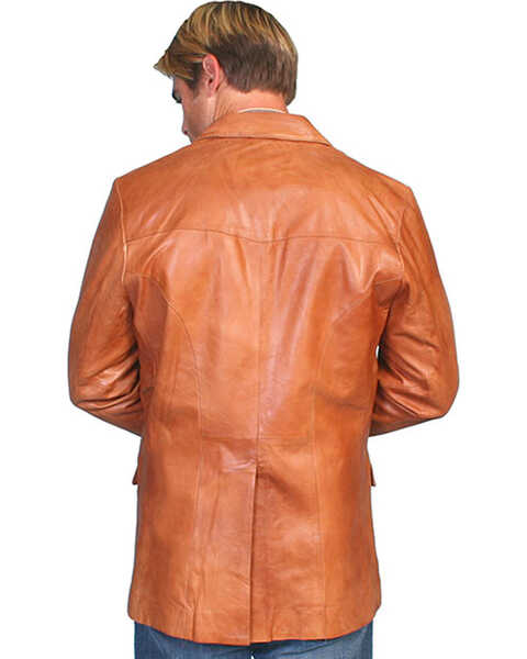 Image #2 - Scully Men's Lamb Leather Blazer - Big and Tall , Chestnut, hi-res