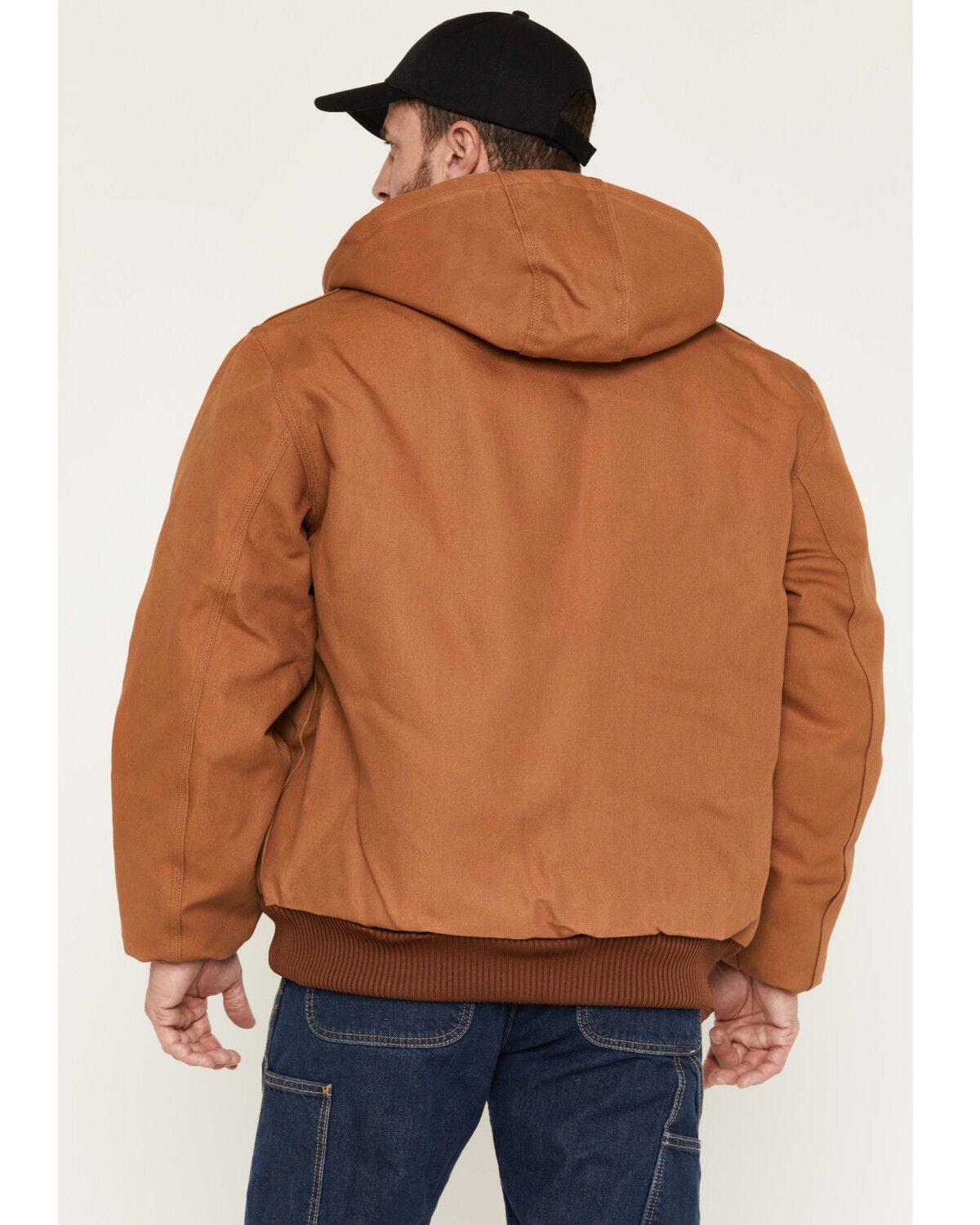 Image #4 - Carhartt Men's Flannel Lined Loose Fit Firm Duck Active Jacket - Big, Brown, hi-res