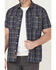Image #3 - Lucky Brand Workwear Men's Plaid Print Short Sleeve Button-Down Work Shirt, Blue, hi-res