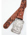 Image #2 - Cody James Men's God Bless America Cross Buckle Leather Belt, Black/brown, hi-res